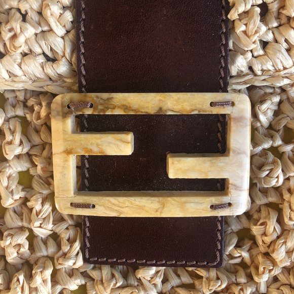 AuthVintage Fendi Straw Bag Baguette - Picture 6 of 8